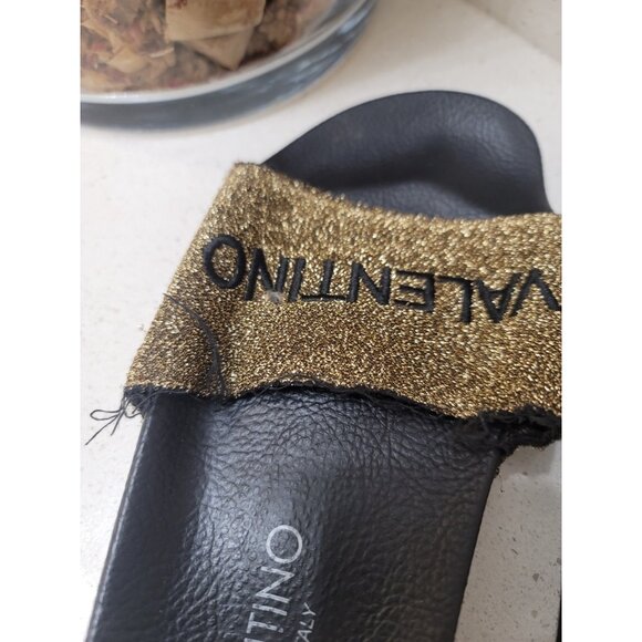 Valentino By Mario Valentino Solaia Locker Slide Women Size 6 EU 39 Black - Picture 7 of 7